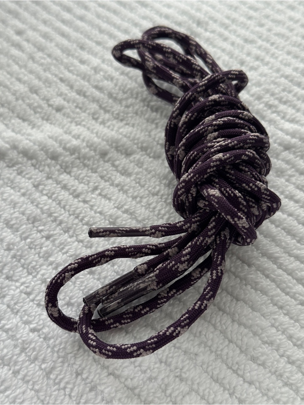 Purple Grey Pattern Round Shoelaces 65” Sneaker Boot Laces